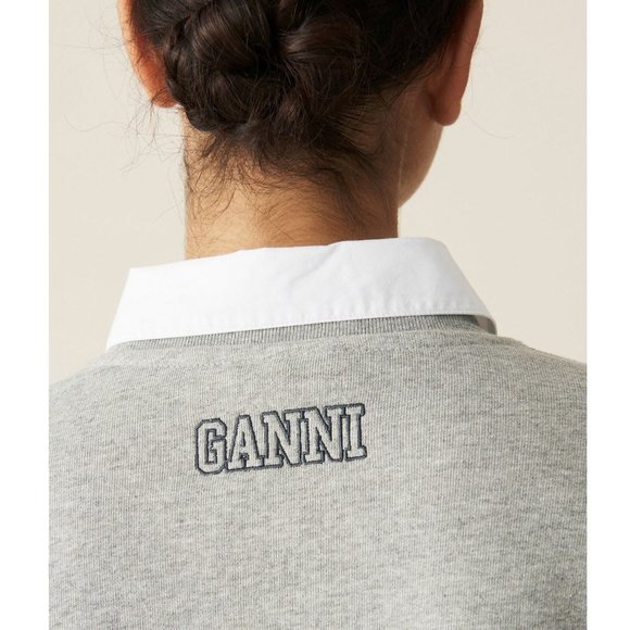 Ganni Software Isoli Sweatshirt / Size XS / Paloma Melange Grey Oversized - Picture 3 of 11